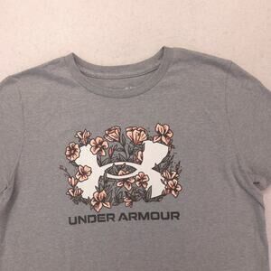 Under Armour Graphic Crew Neck Short Sleeve Casual T Shirt Womens Size M Gray